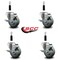 Service Caster 3.5'' Gray Poly Swivel 7/8'' Expanding Stem Caster Set with Brake, 4PK SCC-EX20S3514-PPUB-TLB-78-4 - alternate 4